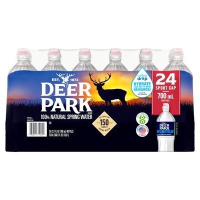 Deer Park Sport Cap 100% Natural Spring Water, 23.7 oz., 24/Carton (12255163)