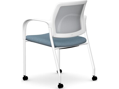 HON Ignition Fabric/Mesh Multipurpose Stacking Chair, Carolina/Designer White (HIGS6.F.H.IF.HAML21.PK7)