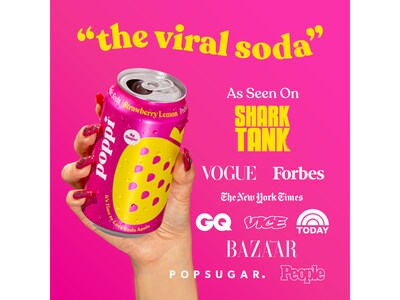 Poppi Prebiotic Strawberry Lemon Soda, 12 fl. oz., 12 Cans/Case (XNA71014)