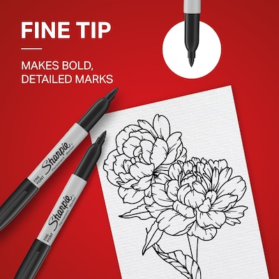 Sharpie Permanent Markers, Fine Point, Black, 8/Pack (1876599)