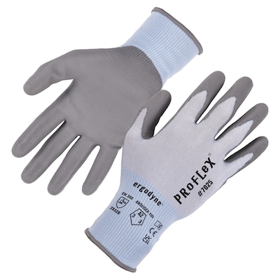 Ergodyne ProFlex 7025 PU Coated Cut-Resistant Gloves, ANSI A2, Blue, Medium, 1 Pair (10433)