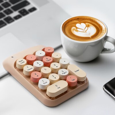 SaharaCase Retro Wireless Numeric Keypad, Sand Beige (KB44)