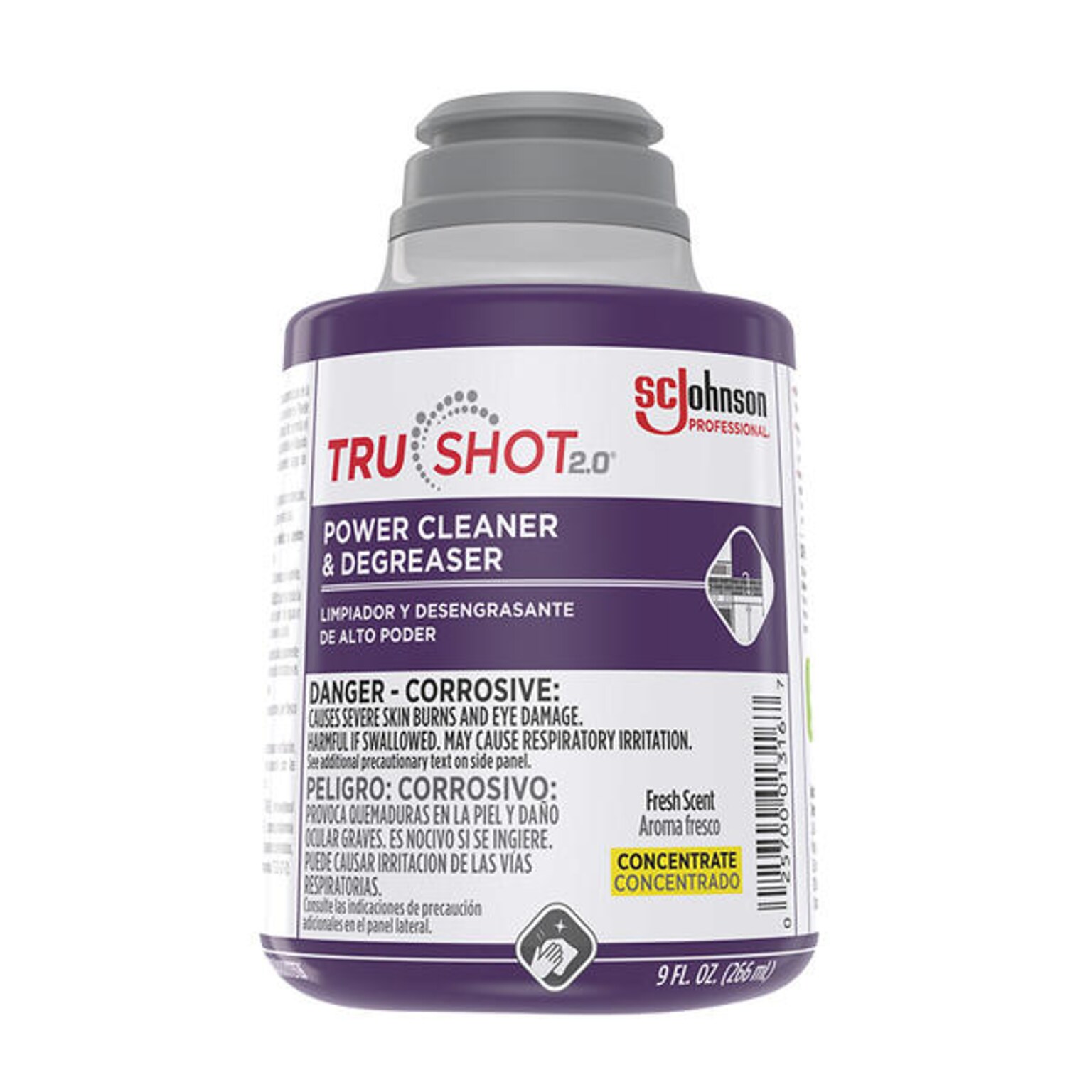 SC Johnson Professional TruShot 2.0 Power Cleaner & Degreaser Refill, Clean Fresh Scent, 9 oz., 4/Carton (SJN315386)