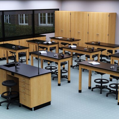 Diversified Woodcrafts School Classroom Rectangular Science Lab Table, 72" x 24", Oak (P7306K30N)