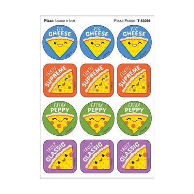 Trend Enterprises Pizza Praise Pizza Scent Scratch n Sniff Stinky Stickers, Multicolored, 48/Pack, 6 Packs/Bundle (T-83056-6)