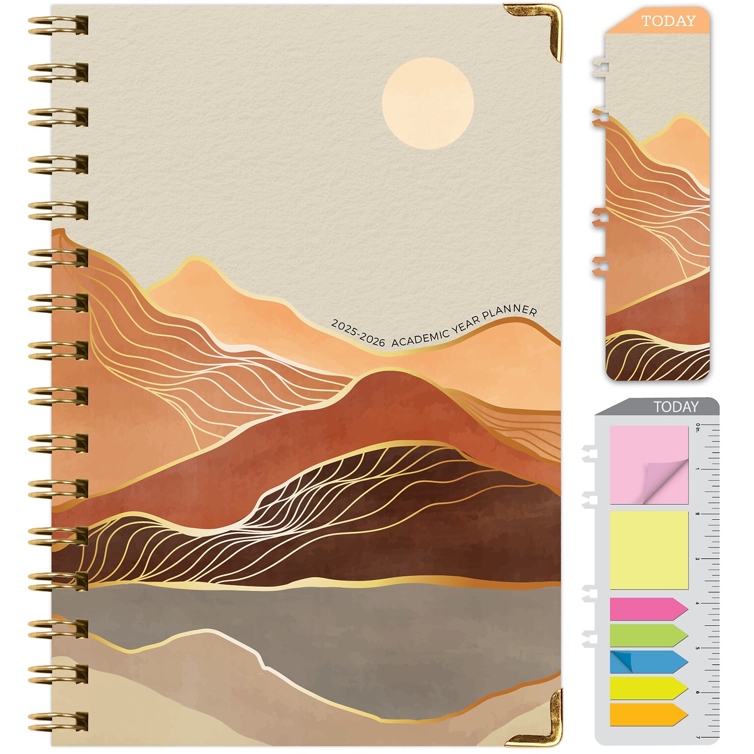 2025-2026 Global Printed Products Golden Desert 5.5 x 8 Academic Weekly & Monthly Planner, Paper Cover