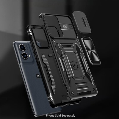 SaharaCase Raider Phone Case for Motorola Edge, Shock Absorbing, Scorpion Black (CP00618)
