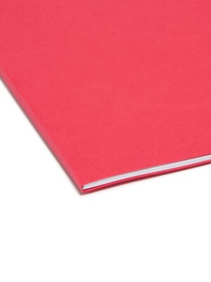 Smead Reinforced File Folder, 3 Tab, Letter Size, Red, 100/Box (12734)