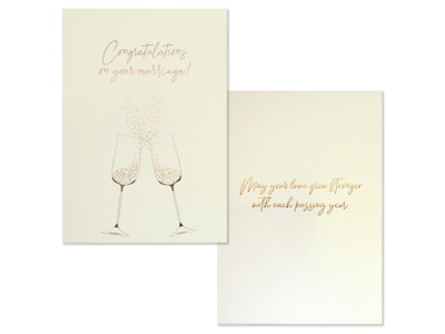 Better Office Wedding Card with Envelope, 7 x 5, Ivory/Gold (64635-1PK)