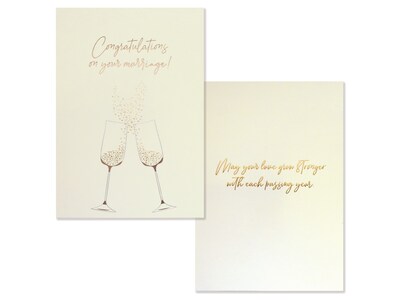 Better Office Wedding Card with Envelope, 7" x 5", Ivory/Gold (64635-1PK)