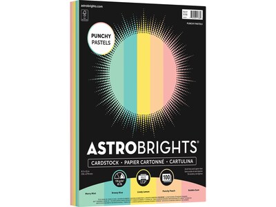 Astrobrights Punchy Pastels 65 lb. Colored Paper, 8.5 x 11, Assorted  Colors 100 Sheets/Pack
