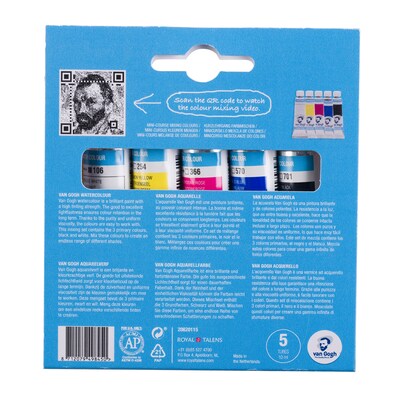 Talens Van Gogh Primary Selection Watercolor Paint, Assorted Colors (VNG20820115)