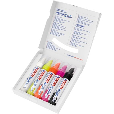 edding 5000 Series Acrylic Marker, Broad Tip, Neon Colors, 5/Pack (EDD450005)