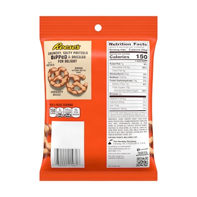Reeses Dipped Peanut Butter Pretzels, 4.25 oz., 4/Pack (246-00288)