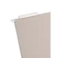 Smead Heavy Duty TUFF Hanging File Folders with Easy Slide™ Tab, 1/3 Cut, Letter Size, Steel Gray, 18/Box (64240)