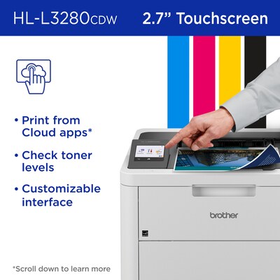 Brother HL-L3280CDW Wireless Compact Digital Color Printer, Laser Quality Output, Refresh Subscription Eligible