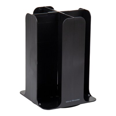 Mind Reader 4-Compartment Cup and Lid Carousel Coffee Countertop Organizer, Black (CDISP-BLK)