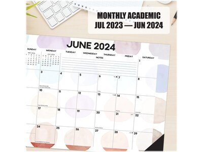 2023-2024 Willow Creek Painted Dots 17" x 12" Academic Monthly Desk Pad Calendar (37171)