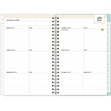 2024-2025 Blue Sky Day Designer Secret Garden Mint 5 x 8 Academic Weekly & Monthly Planner, Plasti