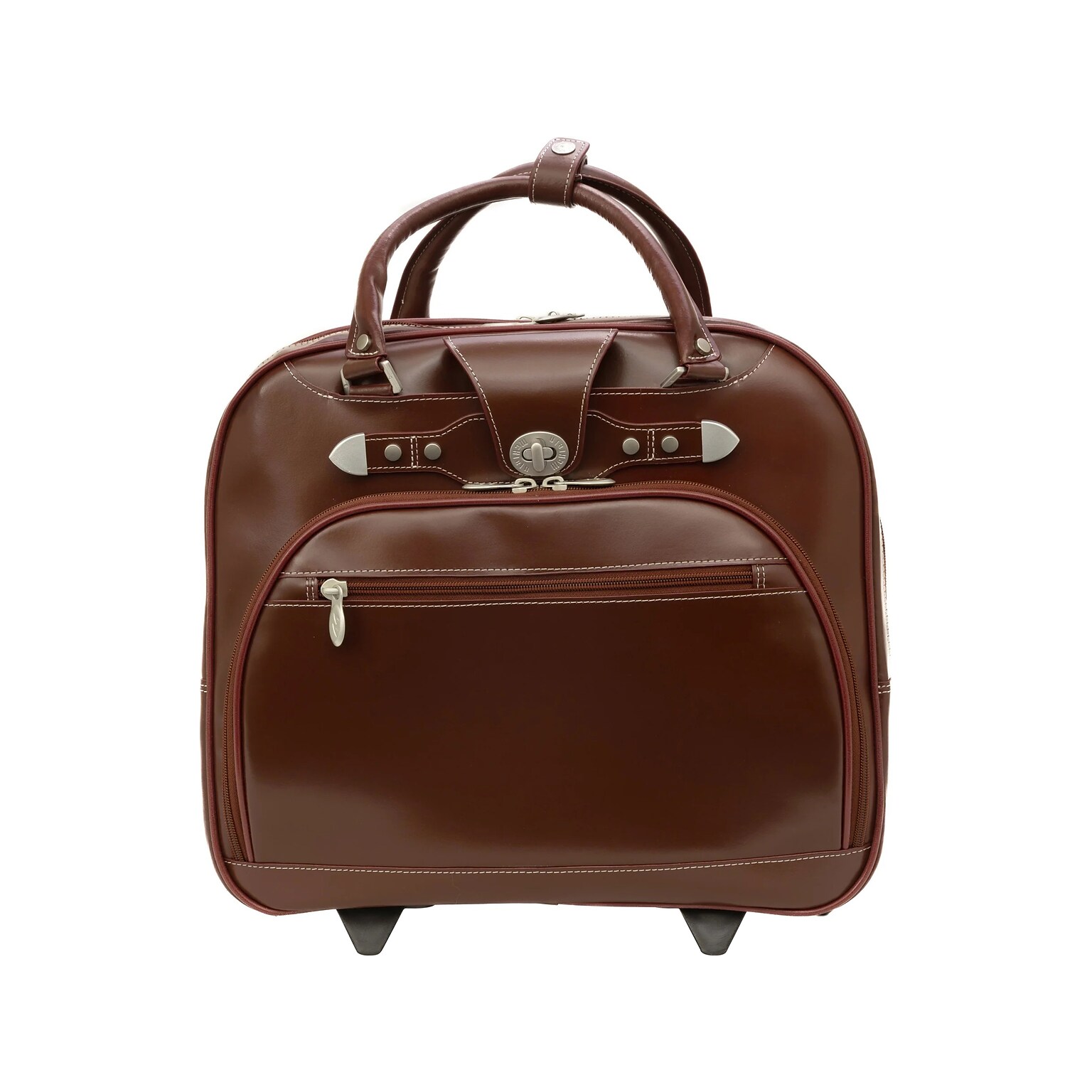 McKleinUSA REDWOOD 15 Leather Rolling Laptop Bag, Red (99696)