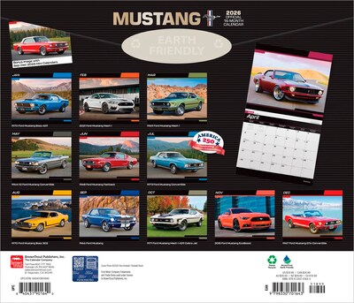 2026 BrownTrout Ford Mustang 14 x 12 Monthly Wall Calendar (9798330701643)