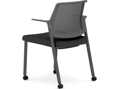 HON Cipher Fabric/Mesh Guest Chair, Black/Charcoal (HCFRG.F.H.IC.CU10.TC00.S.P7A)