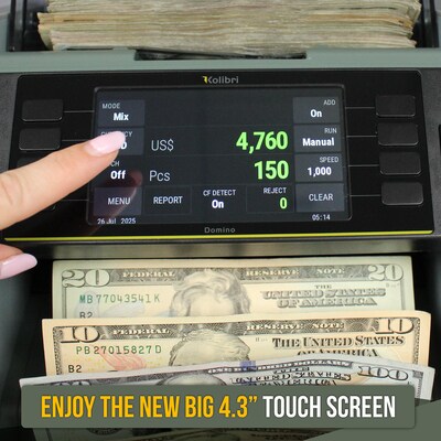 Kolibri V2 Bill Counter, 1-Compartment, Gray (B-Domino V2)