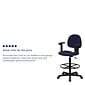 Flash Furniture Ergonomic Fabric Drafting Stool, Adjustable Arms, Navy Blue (BT659NVYARMS)