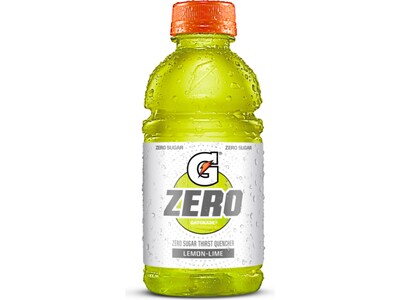 Gatorade Zero Sugar-Free Lemon-Lime Sports Drink, 12 fl. oz., 24 Bottles/Carton (4337)