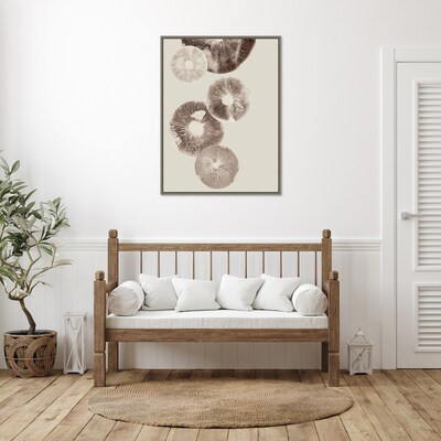 Amanti Art Mushroom 6 Light Brown by Pernille Folcarelli Framed Canvas Wall Art Print, 32" x 42" (A42677747977)