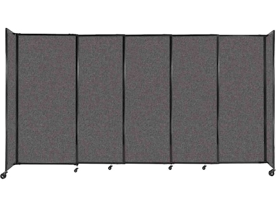 Versare StraightWall Freestanding Mobile Partition, 72H x 135W, Charcoal Gray Fabric (1472507)