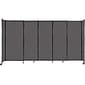 Versare StraightWall Freestanding Mobile Partition, 72"H x 135"W, Charcoal Gray Fabric (1472507)