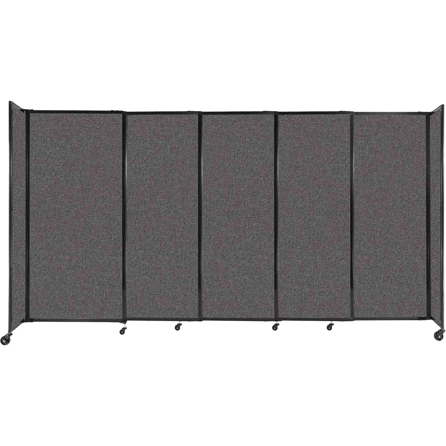 Versare StraightWall Freestanding Mobile Partition, 72H x 135W, Charcoal Gray Fabric (1472507)