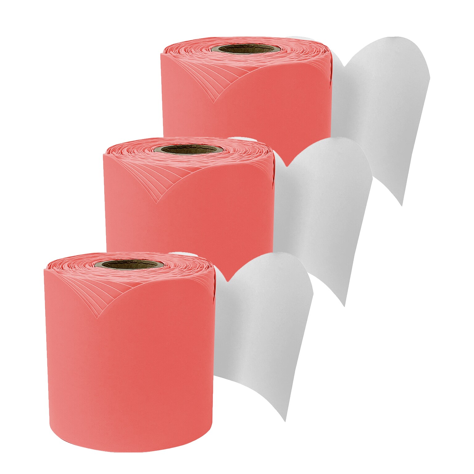 Carson Dellosa Education Rolled Scalloped Bulletin Board Border, 3 x 65, Salmon, 3/Bundle (CD-108528-3)