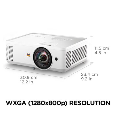ViewSonic HDMI/USB/Audio Line In/VGA WXGA Short Throw Projector, White (PS502W)
