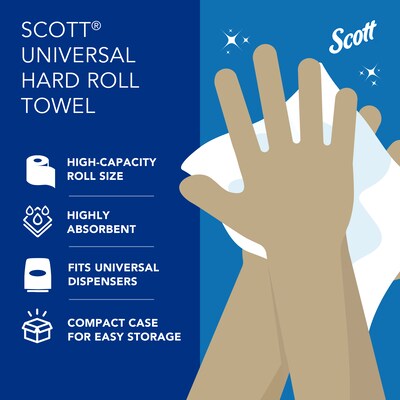 Scott Essential Recycled Hardwound Paper Towels, 1-ply, 1000 ft./Roll, 6 Rolls/Carton (01005)