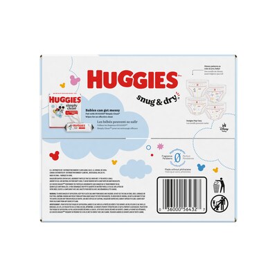 Huggies Snug & Dry Baby Diapers, Size 1, 128/Carton (54645/56432)