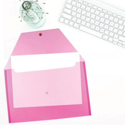 JAM Paper Premium Plastic Document File, 1 Pocket, Legal, Fuchsia Pink, 3/Pack (219S0fux3)