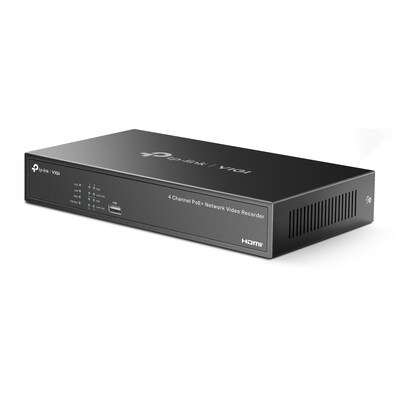TP-Link VIGI NVR Series Indoor/Outdoor Security Camera System, 4-Channel, Black (NVR1004H-4P-2TB)