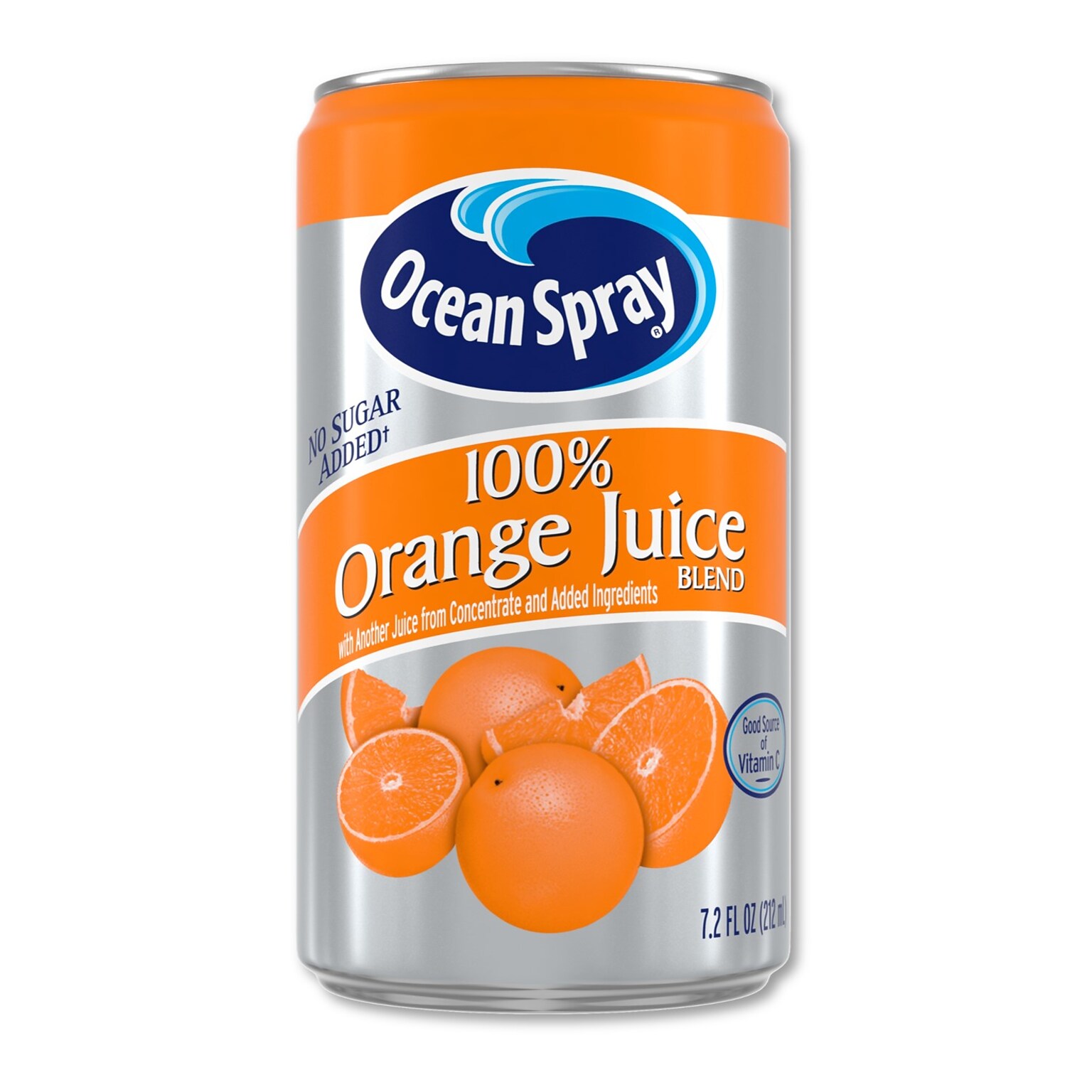 Ocean Spray 100% Orange Juice, No Sugar Added, 7.2 fl. oz., 24 Cans/Carton (OCE00739)