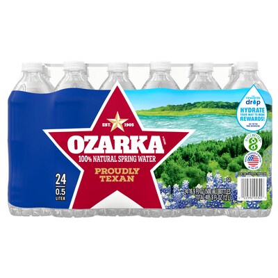 Ozarka 100% Natural Spring Water, Regular Flavor, 16.9 oz.,  24/Carton (11476724)