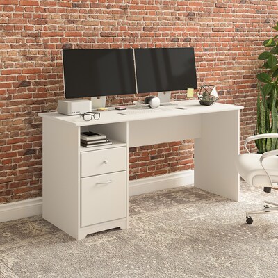 Bush Furniture Cabot 60W Computer Desk with Drawers, White (WC31960)