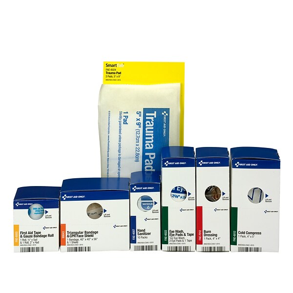 First Aid Only™ ANSI 2015 Retro Large Food Service Hard Plastic First Aid Cabinet Refill for up to 25 People (90746)