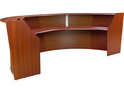 Regency Marque 144"W Curved Reception Desk Workstation, Cherry (77293CH)