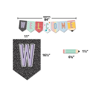Teacher Created Resources Cool for School Pennants Welcome Bulletin Board Set, 50/Set (TCR9301)