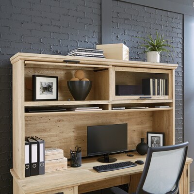 Sauder Mason Peak 71"W Desktop Hutch, Prime Oak (427809)