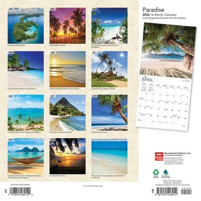 2023 BrownTrout Paradise 12 x 12 Monthly Wall Calendar (9781975448912)
