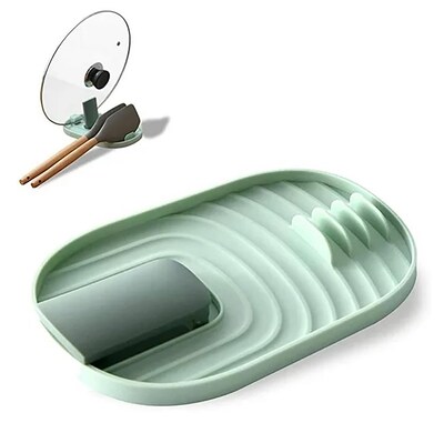 Spoon Rest with Pot Lid Holder