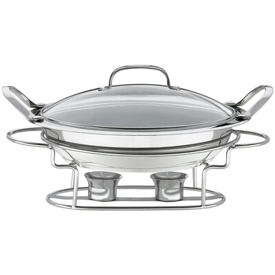 Stainless Steel 11 In. (3 Qt.) Round Buffet Server