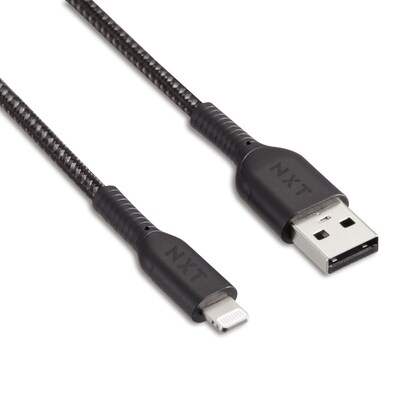 NXT Technologies™ 6 Ft. Braided Lightning to USB Cable, Black (NX60464)